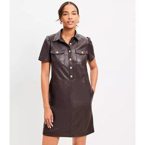 Ann Taylor LOFT Faux Leather Pocket Shift 6